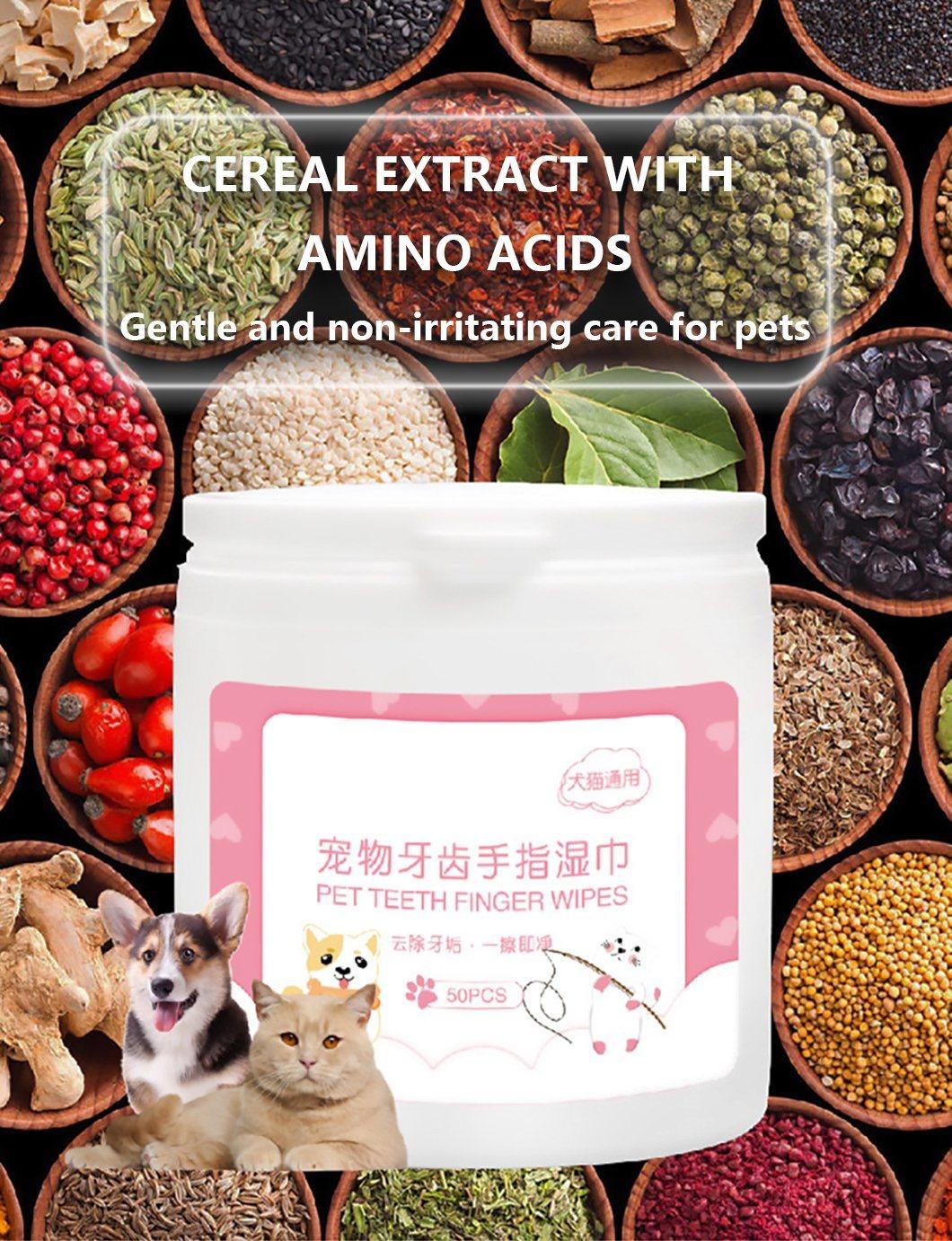 Disposable Cat Health Cleaning Product Soft Custom Pet Teeth Whitening Wipes Finger Wipes