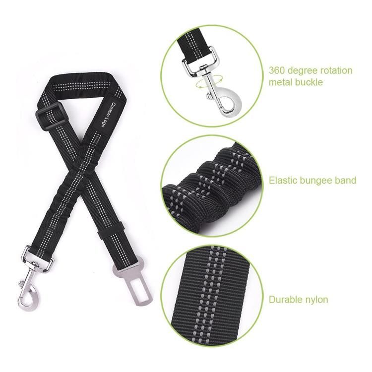 Durable Nylon Dog Seat Belt Reflective Elastic Bungee Leash