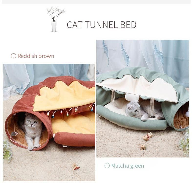 New Design Tent Shape Foldable Multi-Color Modern Pet Tunnel Cat Bed