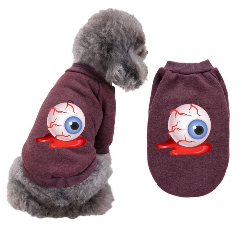 Halloween Teddy Costume Pumpkin, Pattern Pet Sweater Dog Cat Autumn Winter Clothes