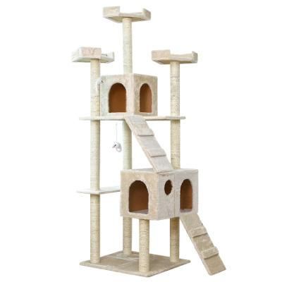 Cat Jumping Toy with Ladder Scratching Wood Climbing Tree for Cat Climbing Frame Cat Furniture Scratching