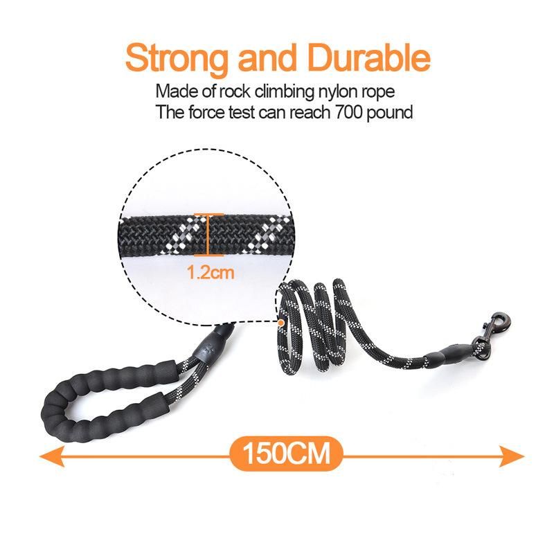 Large Dog Rope Reflective Leash Walking Pet Collar Traction Round Climbing Nylon Traction Leash