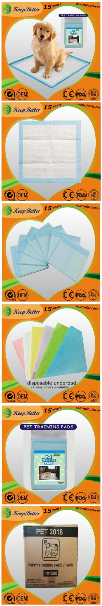 Disposable Bamboo Charcoal Carbon Anti-Slip Adhesive Indoor/Outdoor/ Pet/Puppy/Dog/Cat/Animal Supplies Training PEE/Piddle/Urine/Wee Wee/Toilet/Sanitary Bed Pad
