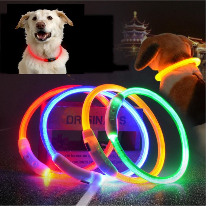 LED Dog Collar USB Rechargeable Glowing Pet Dog Collar