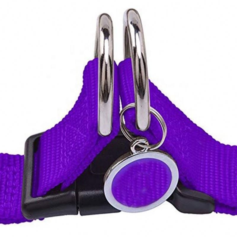 Purple Color Dog Harness Outdoor Hiking with ID Tag/Pet Toy/Pet Accessory