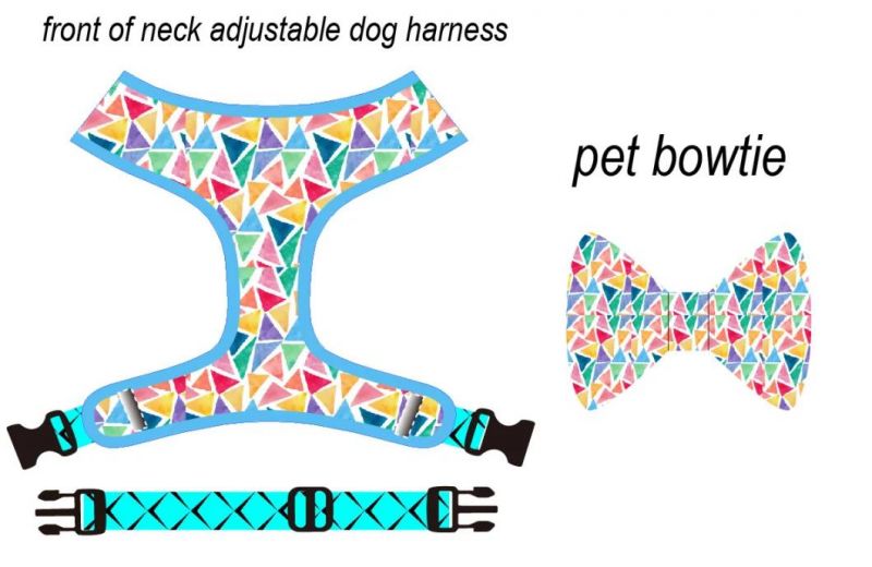 Customized Pattern Reversible Pet Dog Harness with Ajustable Accessioes for Walking The Dog