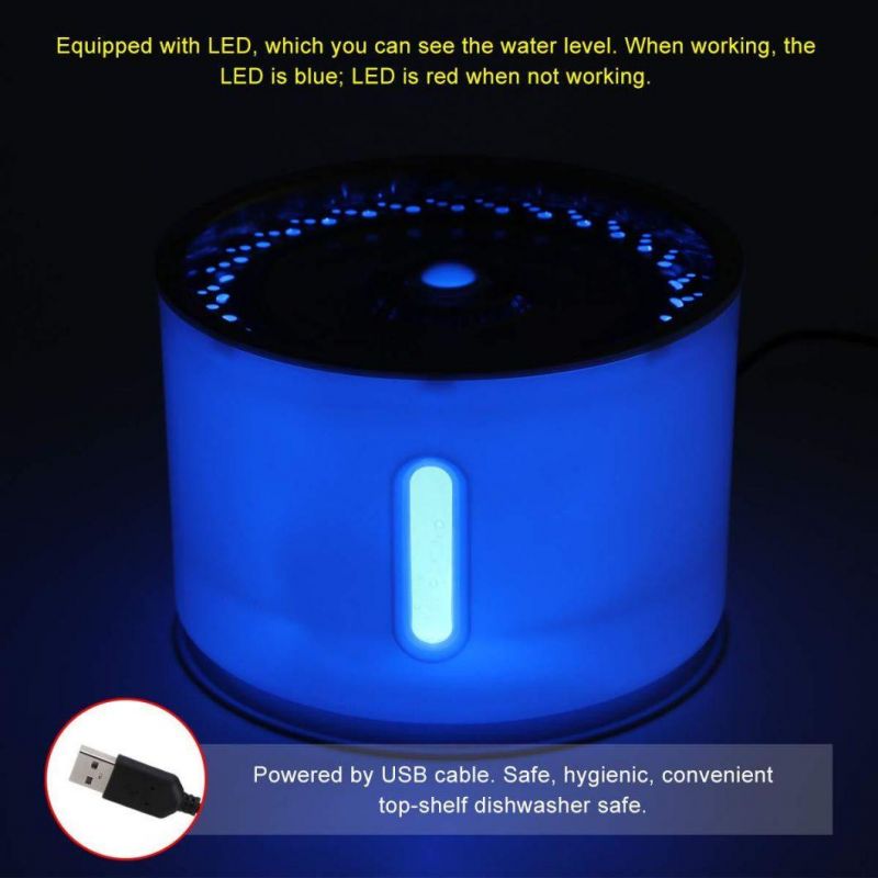 Amazon′ S Popular Self-Circulating Pet Automatic Water Dispenser with Night Light Visual