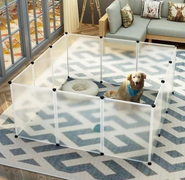 Transparent Foldable Waterproof Pet Fence Cage Pet Dog Playpen Rabbit Playpen