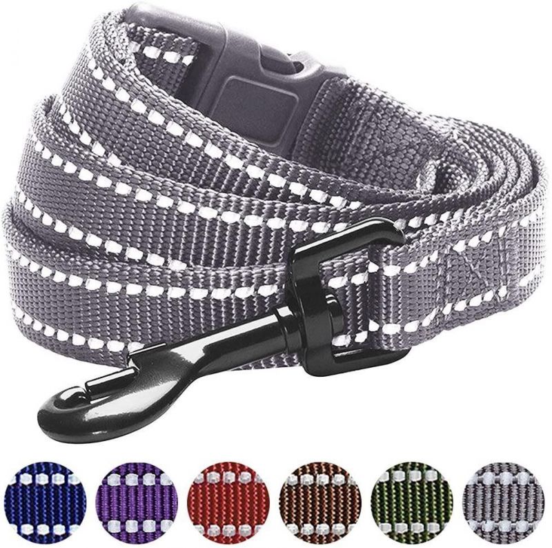 6 Colors Safe & Comfy 3m Reflective Classic Solid Color Dog Leashes