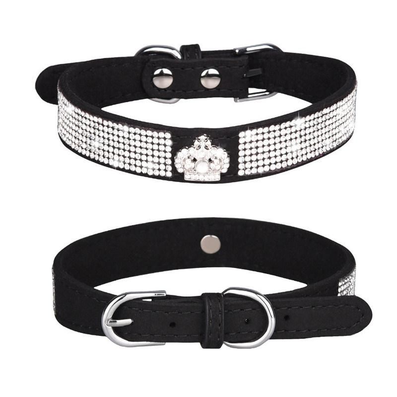 Leather Diamond Dog Collars for Training