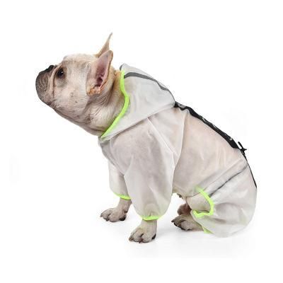 Transparent Lightweight Reflective Puppy Poncho Durable Hoodies Dog Raincoat Jacket