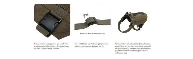 Military Dog Harness Tactical Dog Harness Adjustable No-Pull Dog Harness Service Dog Vest Patrol K9 Dog Harness with Handle
