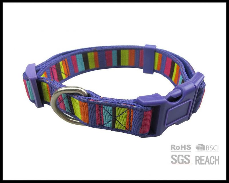 Grid Pattern Classic Woven Embroidered Pet Dog Puppy Cat Collar