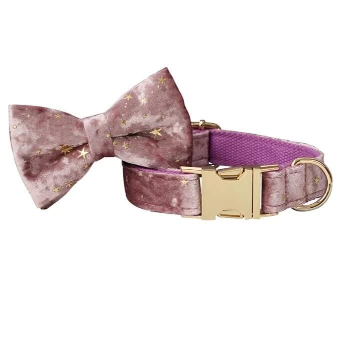 Velvet Dog Collar, Classic Dog Collar Soft Comfortable Adjustable Collars for Dogs Small Medium Large