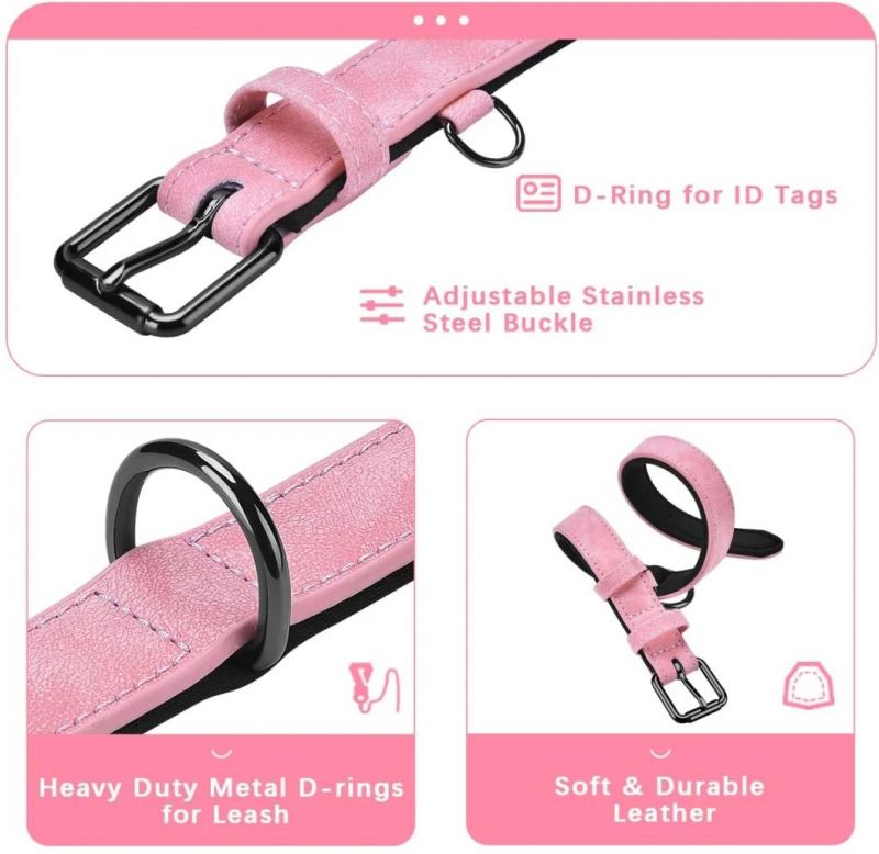 Heavy Duty Adjustable Weatherproof Dog Collar Leather Dog Collar