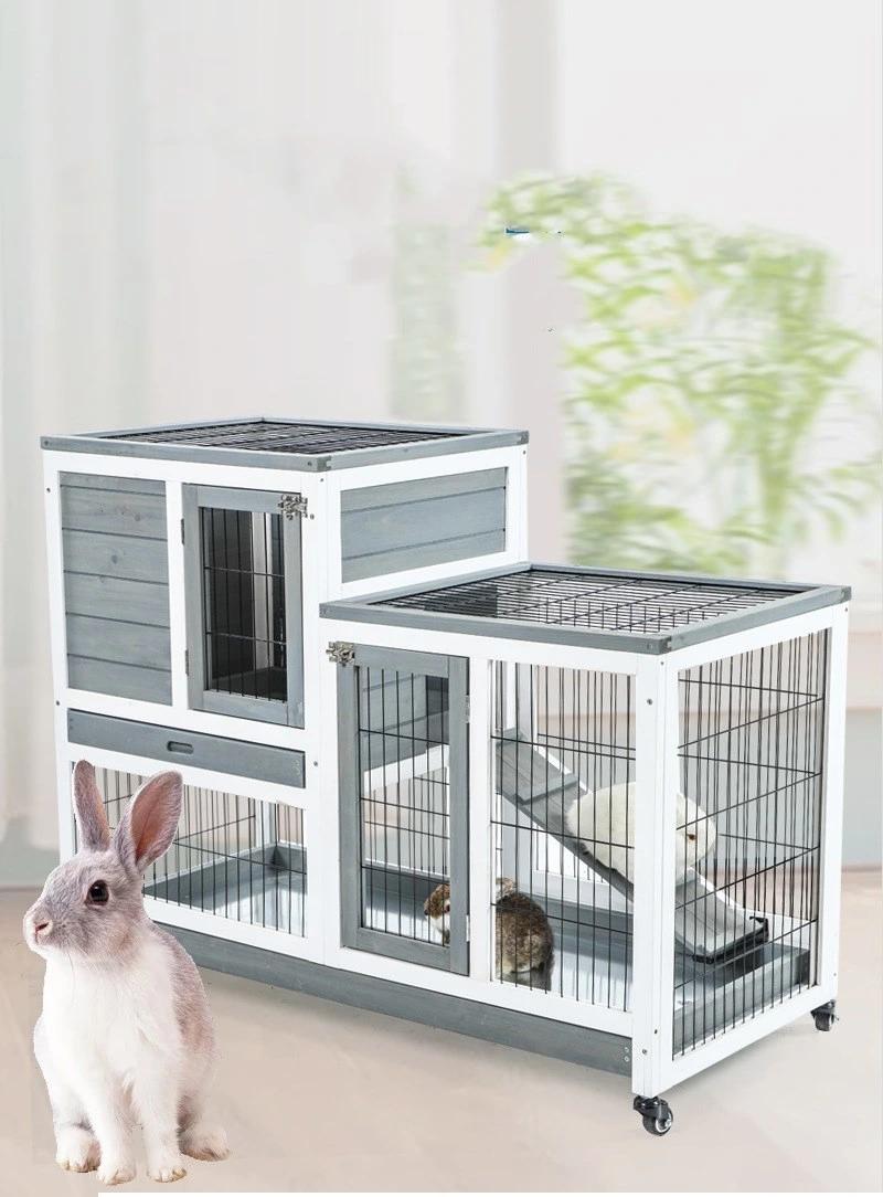 Household Removable Small and Medium Solid Wood Pet House Amazon New Rabbit Breeding House Storage Cage