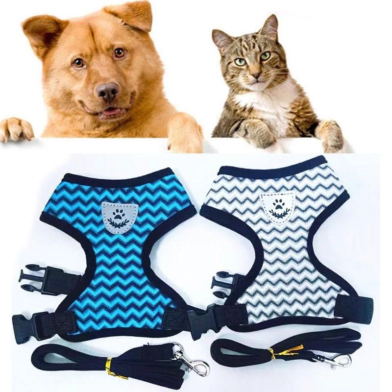 Reflective Pet Vest Cat Dog Harness Pet Outdoor Supplies Adjustable Stripe Wave Chest Strip