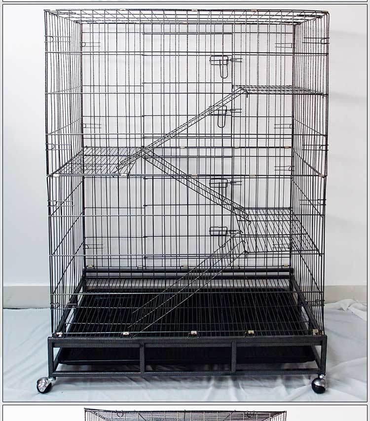 4 Layer Large Metal Playing Living Cat Pet Cage with Caster Wheels