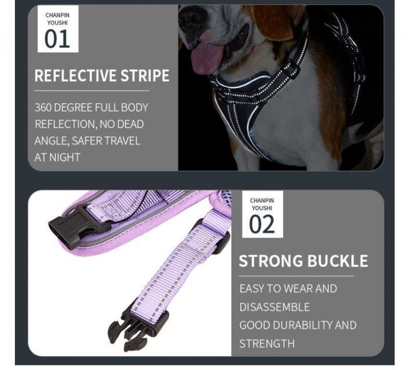 No-Pull Pet Harness with 2 Leash Clips All Round Reflective Dog Harness