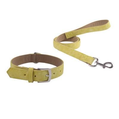 Unique Products Luxury PU Plain Leather Dog Collar and Leash