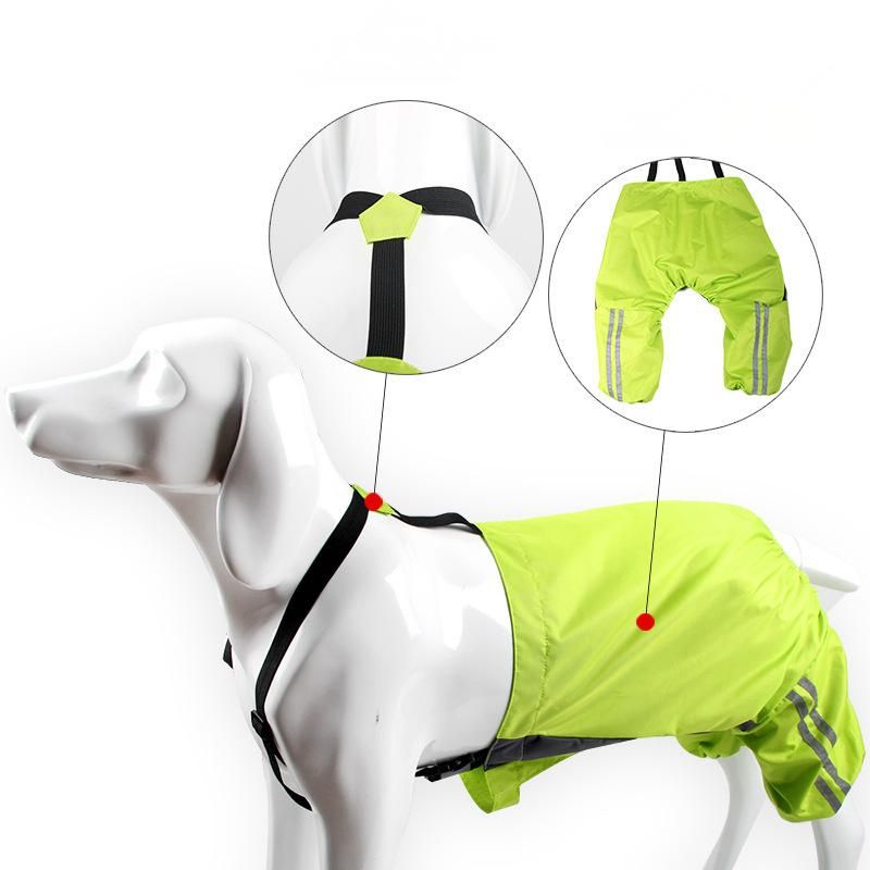 Hot Wholesale Large Dog Pet Raincoats Adjustable Dog Clothes Waterproof Lightweight Rain Jackets
