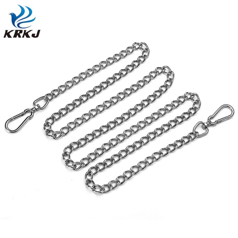 Waterproof Rust Seamless Welding Pet 2m Double Headed Stainless Steel Dog Chain Leash