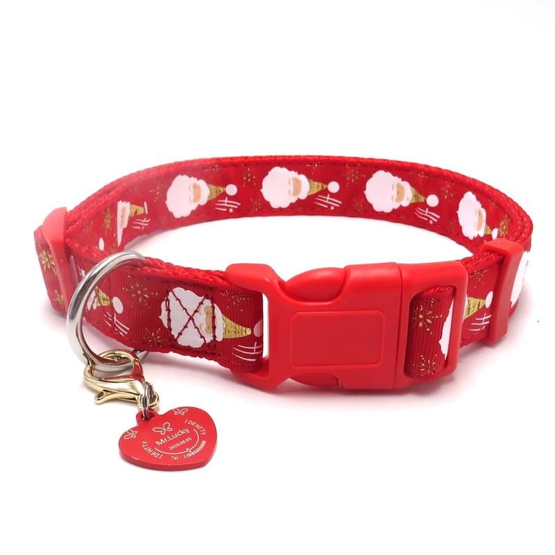 Wholesale Custom Dog Accessories Heat Transfer Printing High Density Nylon Pet Collar and Leash