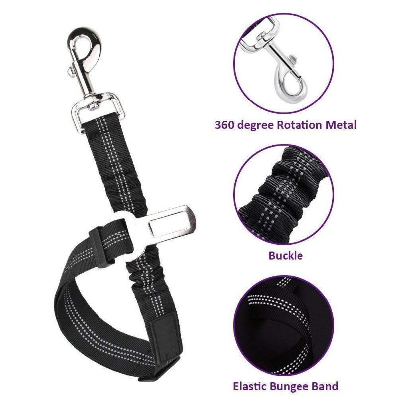 Dog Car Harness Plus Connector Strap, Multifunction Adjustable Vest Harness Double Breathable Mesh Fabric Car Vehicle Safety Seat Belt