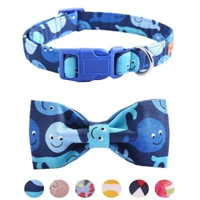 Wholesale Adjustable Bowtie Dog Collar with Metal D Ring