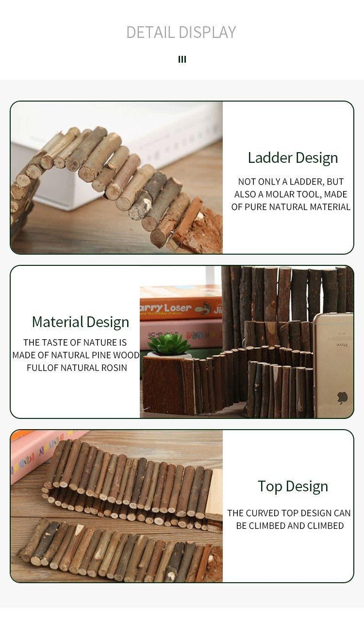 Yee Pet House Toy Wooden Fence Ladder Toy Solid Wood Molar Supplies Pet Toy