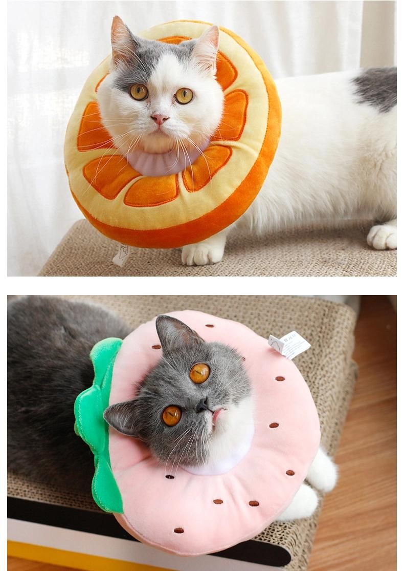 Prevent Licking and Biting Headgear Lovely Fruit Shaped Protective Cover PP Cotton Pet Cat Elizabethan Collar