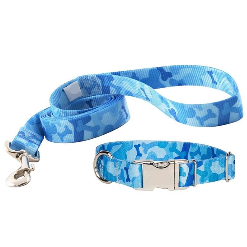 Dog Collar, Dog Leash, Pet Accessories, Nylon Dog Leash, Polyester Dog Rope, Camouflage Dog Leash, Heat Transfer Dog Leash, Promotional Dog Leash