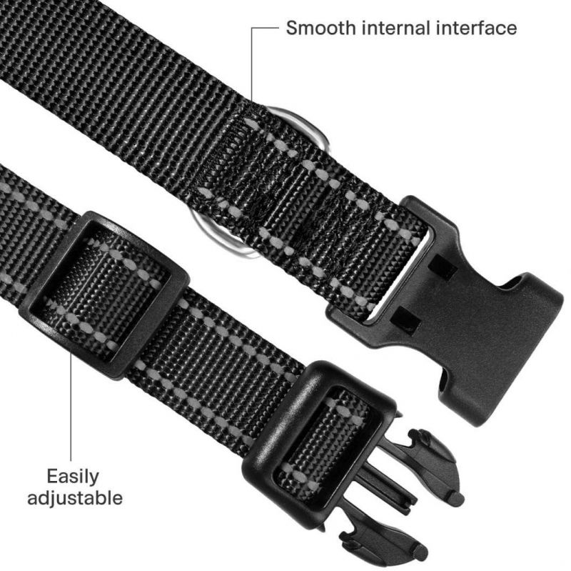 Classic Solid Colors Black Large Size Dog Collar
