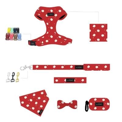 Fashionable Cute Pattern Dog Harness for Puppy Customized Logo Dog Harness Full Set