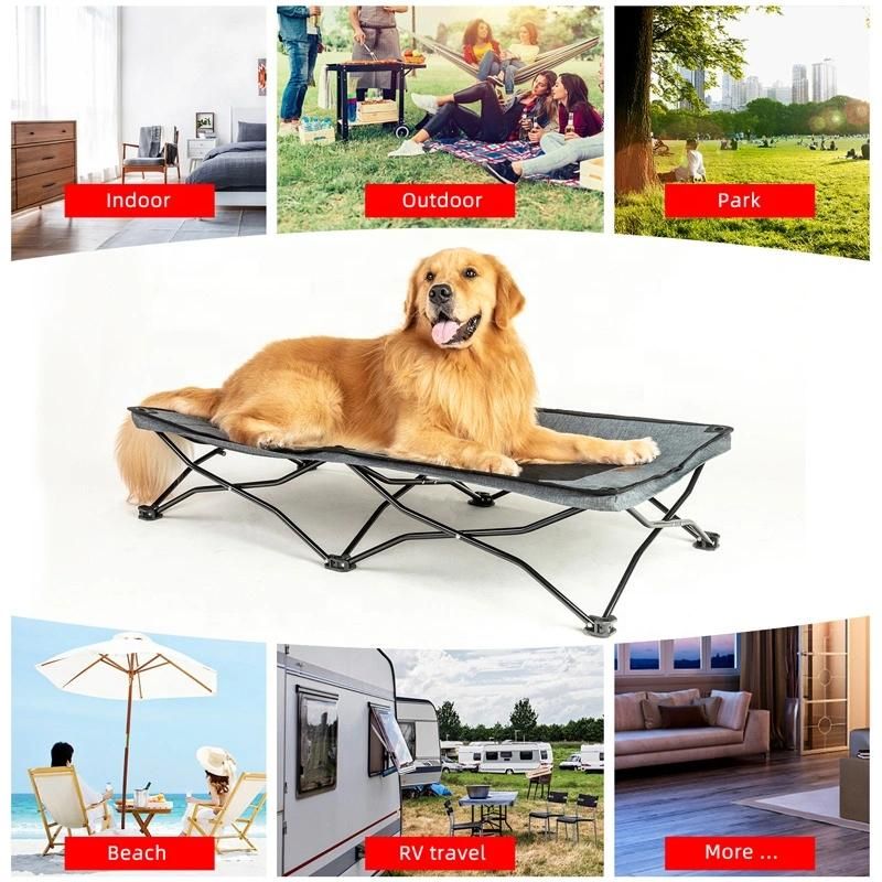 Large Elevated Folding Pet Cot Bed/Raised Dog Bed Cot with Breathable