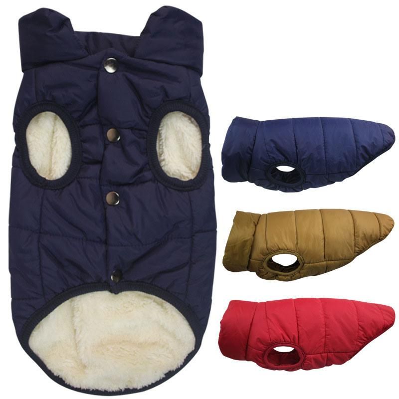 2 Layers Fleece Lined Warm Dog Jacket for Puppy Winter Cold