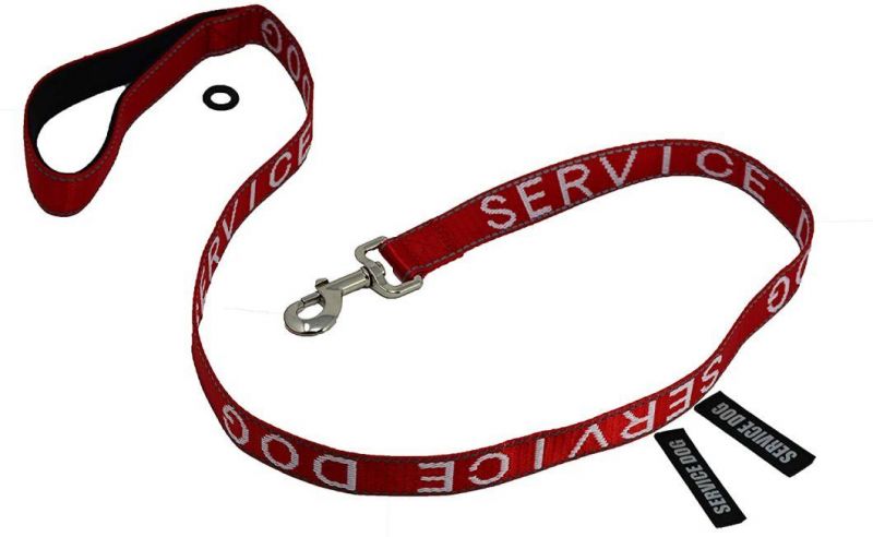 More Than 10 Colors Customized Durable Nylon No-Pull Service Dog Leash-Red Color