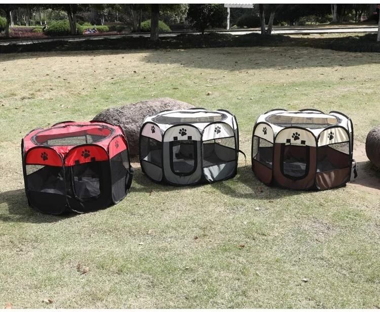 Oxford Fabric Washable Portable Folding Pet Octagonal Playpen Fence Tent with Carrying Bag