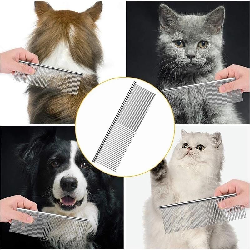 Pet Dematting Comb - Stainless Steel Pet Grooming Comb