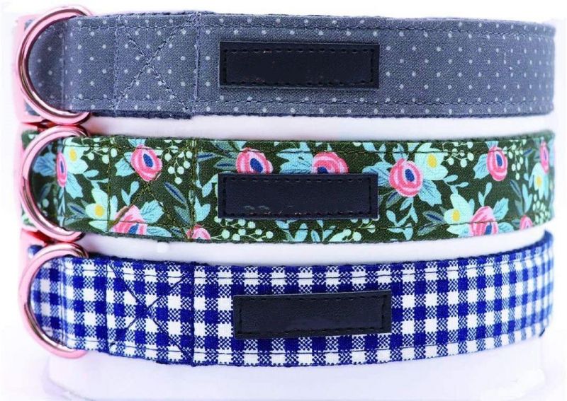 Custom Pattern Adjustable Dog Collar with Bow Tie 