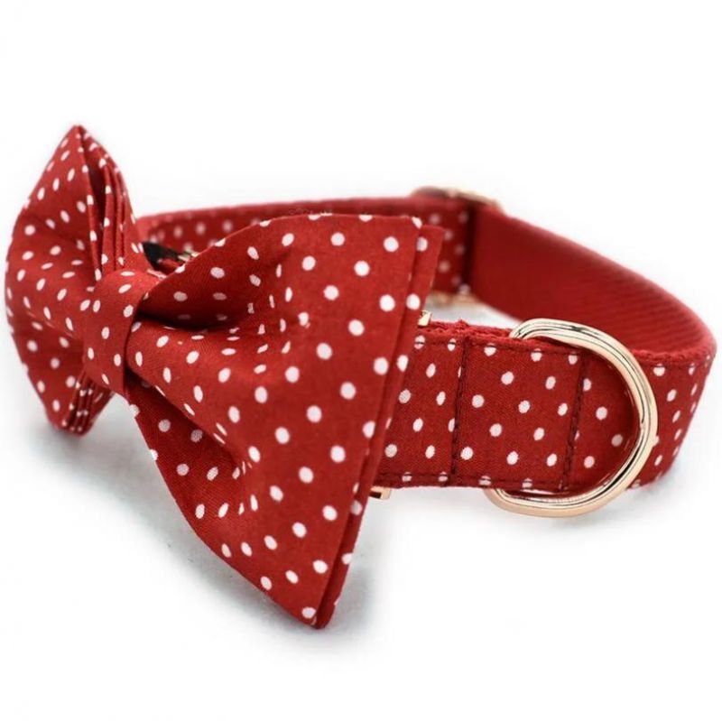 Red DOT Sweet Soft Dog Collar Pet Product