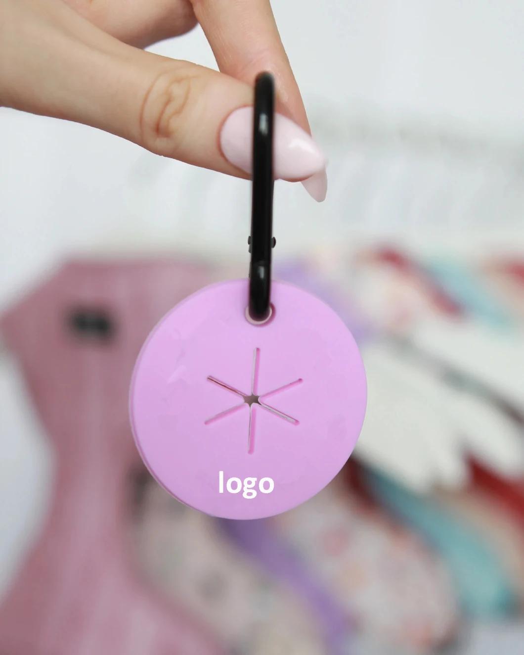 Customized Logo & Color Dog Poo Bag Holder PVC Silicone Clip Keychain Keyring, Waste Bag Carrier