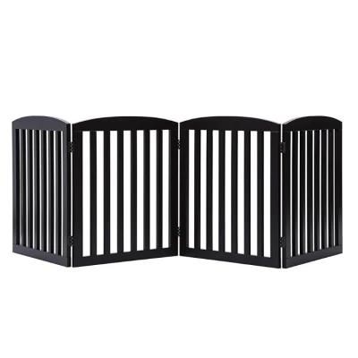 Wooden Freestanding Pet Gate 3 &amp; 4-Panel Folding Dog Fence for Doorways