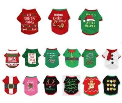 Christmas Dog Clothes Santa Claus Cotton Thicken Dog Sweater Breathable Soft Dog Costume