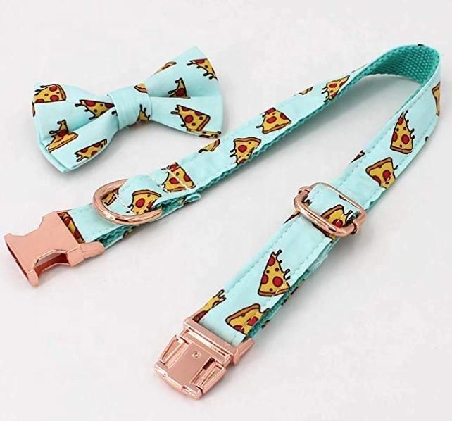 OEM Free Sample Custom Logo Dog Collar Witn Bowtie Dog Leash Pet Bandana