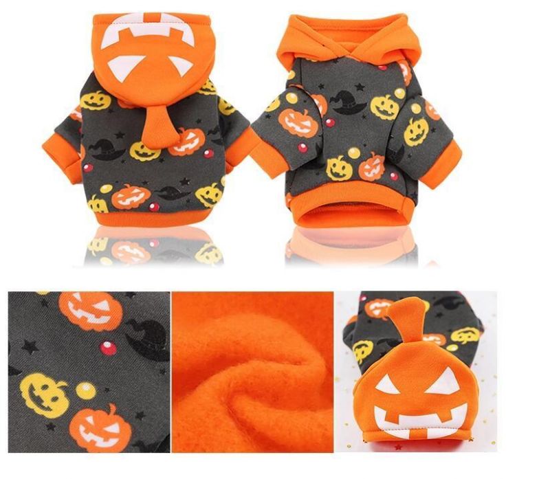 Dog Clothes Halloween Christmas Uniform Funny Cat Pet Clothes Autumn and Winter Pumpkin Clothes Two Feet