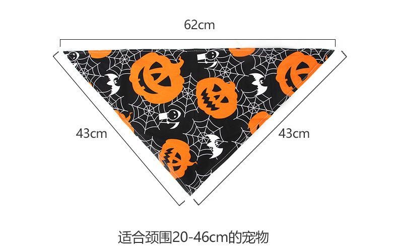 Halloween Triangle Pet Scarf Pumpkin Ghost Pets Bibs Accessories Dog Bandanas