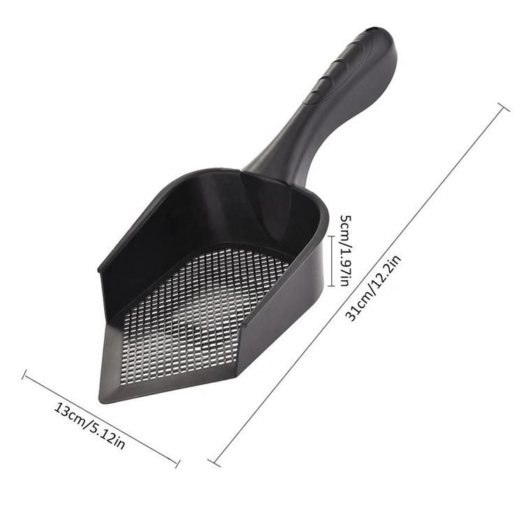 Black Color Plastic PRO-Environment Plastic Cat Shovel Sand Removing Tip Cat Litter Shovel with Fine Hole