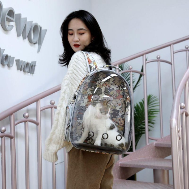 Pet Breathable Carrier Capsule Backpack for Dog and Cat Transport Outdoor Travel Bag Wbb18611