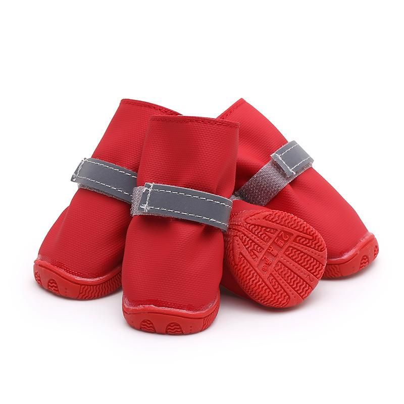 Waterproof Dog Shoes Small Dog Anti-Slip Rain Boots with Reflective Straps and Keep Warm Paw Protector for Dogs Walking Outdoor